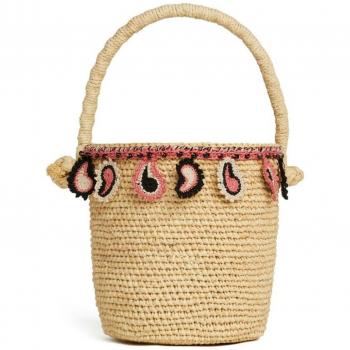 Alanui Women's Paisley Raffia Bucket Bag in Beige | Size UNI | LWMY002R24MAT002