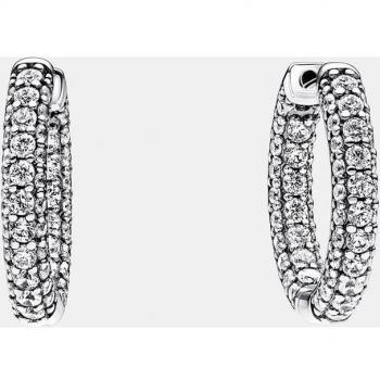 Pandora Timeless Elegance Hoop Earrings 292624C01 Silver with Cubic Zirconia