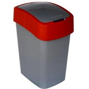 Curver Papelera Pacific Flip Bin 25L, Gris Y Rojo, 24x32x45 cm, 190171