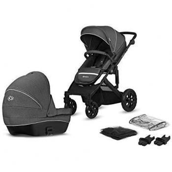 Kinderkraft Carrito Bebé 2 Piezas PRIME LITE, Silla de Paseo, Capazo, Negro