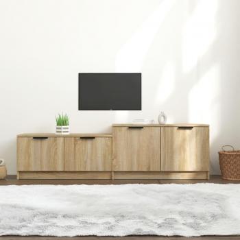 Mueble para TV de madera contrachapada roble Sonoma 158,5x36x45 cm