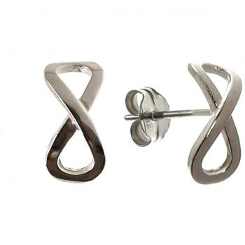 Pendientes de Plata Ley 925m Infinito Liso para Mujer, 13mm y Pendientes de Plata Ley 925m Virgen del Rocío para Mujer, 15mm