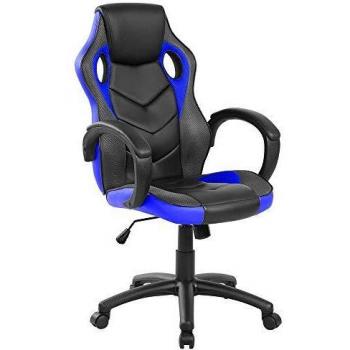 Silla Gaming Archimede GA9381B, Simil Cuero, Adulto, Azul y Negro, 61 x 66 x 116 cm