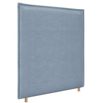 Cabecero Tapizado de Lino Natural con Ribete hasta el Suelo y Grosor de 8cm para Cama Dormitorio Moderno (Azul, 105cm)