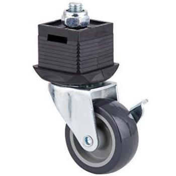 wolfcraft 6066000 - Pata con rueda y freno, giratoria