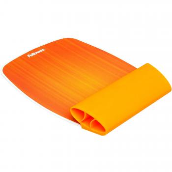 Fellowes - Alfombrilla con reposamuñecas de silicona flexible, color naranja