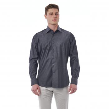 Bagutta Gray Cotton Shirt - IT44 | XS, Casual Shirts, Male, Gray, Size: 4XL Regular Fit Italian Collar Shirt