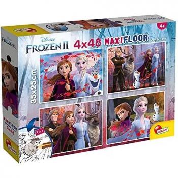 Puzzle Supermaxi Disney Frozen 2 - Pack de 4 Puzzles Doble Cara para Colorear de 48 Piezas