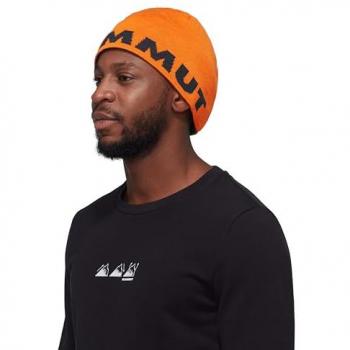 Gorro Mammut Logo Beanie Talla única color negro y naranja