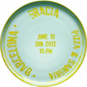 Bitossi Home MCA6 Plato para Pizza de Porcelana, Barcelona
