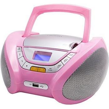 Lauson CP448 Radio CD Portátil con USB color Rosa