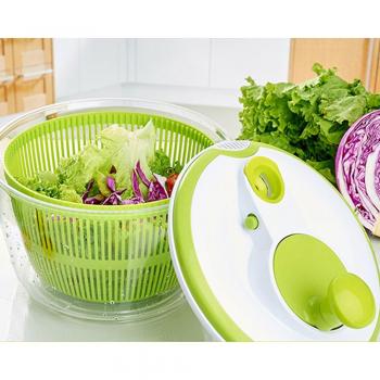 AcornSolution - Ensaladera grande de alta calidad, 5 L, fácil de girar y secar ensaladas y verduras