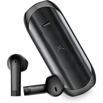 KSIX Auriculares inalámbricos Halley, Recogimiento Auricular magnético, hasta 24h autonomía, Superficie táctil, Ergonómicos, Vidrio Templado, Negro Brillo
