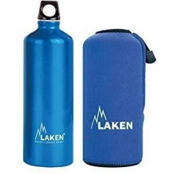 Botella de Aluminio con Funda Azul de 1 Litro - Laken Deportiva