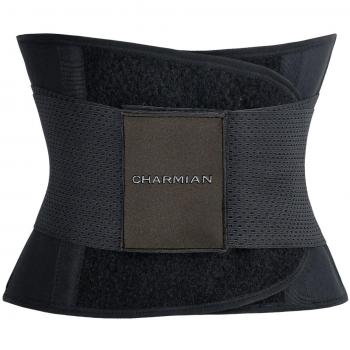 Charmian Women's Adjustable Waist Trainer Belt Workout Enhancer Stomach Body Shaper for Hourglass Figure Black Medium