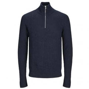 Suéter de hombre Jack & Jones con media cremallera, color azul marino, corte regular