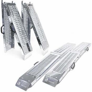 VOUNOT Rampa plegable | Rampas de carga 400 kg max | Rampa plegable para Moto y rampa de acceso | Resistente y conveniente | Tamaño 160 x 22.5x 4.5cm