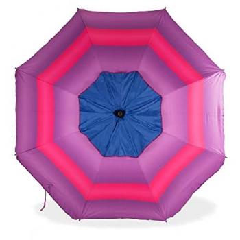 Sombrilla Playa LOVE 200 cm con Espiral, Poste de Recorrido Total y 8 Varillas - Protección Total contra Rayos UV