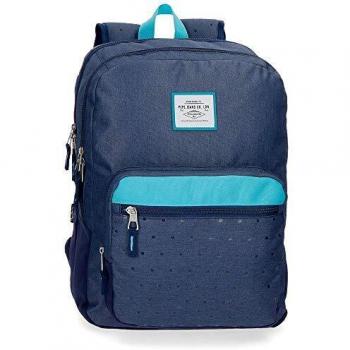 Pepe Jeans Molly Mochila Doble Compartimento Adaptable a Carro Azul 30,5x44x15 cms Poliéster 20.13L