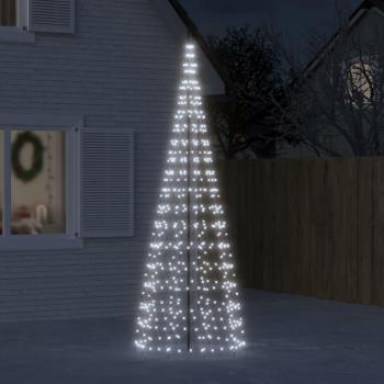 Árbol de Navidad en Asta de Bandera 550 LED Adorno Navideño 300 cm Color Azul, Blanco Frío, Multicolor