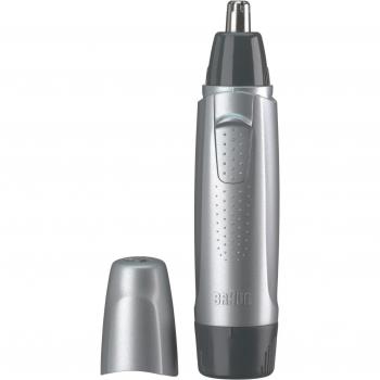 Braun EN10 Ear&Nose Cortapelos para Nariz y Orejas, Color Negro y Plata, Funciona con 1 Pila AA