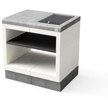 Módulo de Soporte Kitaway para Barbacoa Eléctrica Smeg - Blanco y Gris (84 x 63 x 63 cm) - Uso en Exteriores