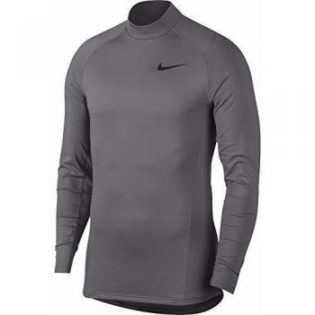 Nike M NP Thrma Top LS Mock Camiseta, Hombre, Gunsmoke/Gunsmoke/Black, L