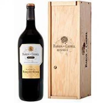 Marqués de Riscal - Vino tinto Reserva Barón de Chirel D.O.Ca. Rioja, Variedad Tempranillo, 20 meses de crianza en barrica de roble francés - Estuche madera botella Magnum 1,5L