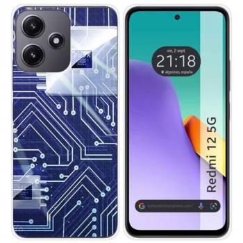 Funda de Silicona Personalizada para Xiaomi Redmi 12 5G con Diseño de Circuito y Dibujos