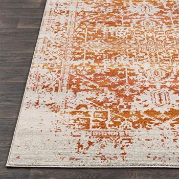 Surya Syracuse Vintage Orange and White Short-Pile Oriental Area Rug 160x220 cm