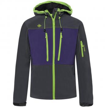 Izas Konka Chaqueta Softshell, Hombre, Gris, Morado / Lima, S