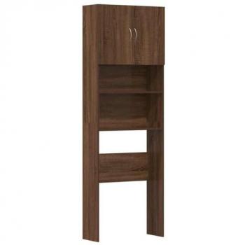 Armario para Lavadora de Madera de Ingeniería en Roble Marrón 64x24x190 cm