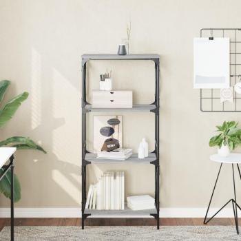 Librería 4 estantes Sonoma gris 59x35x132cm madera ingeniería multicapa