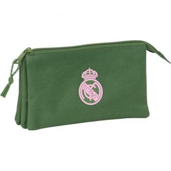 Portatodo triple Real Madrid C.F. chica caqui 22x12x3CM