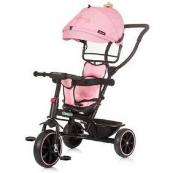 Triciclo evolutivo Chipolino PULSE con diseño de Princesa, estructura robusta, asiento ajustable, manillar direccional, respaldo alto y cómodo, ruedas silenciosas y duraderas, sistema de seguridad con arnés de