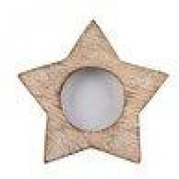 Estrella en forma de luz Madera Efecto Marco de la foto Marrón Beige Cute Distressed Regalo