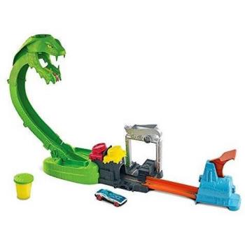 Hot Wheels Ataque de la cobra tóxica con slime, pista para coches de juguete con 1 vehículo die-cast