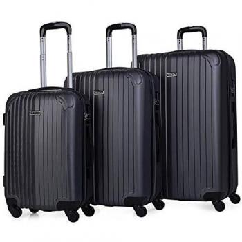 ITACA - Juego Maletas de Viaje 4 Ruedas Trolley abs. Extensibles rígidas s y Ligeras. Mango Asas candado. pequeña Cabina Low Cost, Mediana y Grande. t71500, Color Antracita