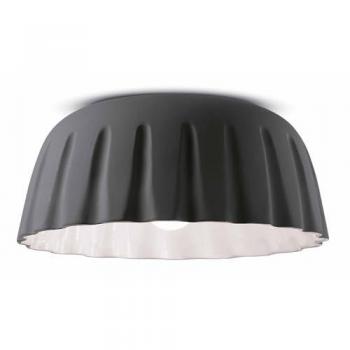 Plafón de Cerámica Madame Gres 17 cm Antracita Artesanal