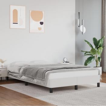 Estructura de cama de cuero sintético blanco 120x190 cm