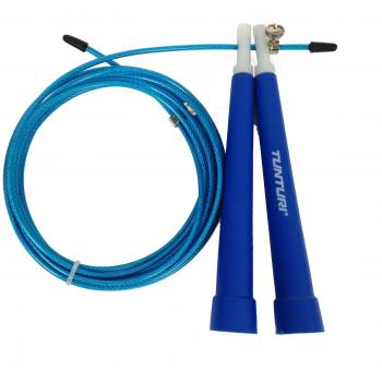 Tunturi-Fitness 14TUSFU181 Tunturi Cuerda de Saltar, Acero, Longitud ajustable, Azul