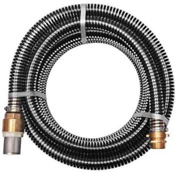 vidaXL Manguera Succión con Conectores Latón 4 m 25 mm Negra Conducto Manguito