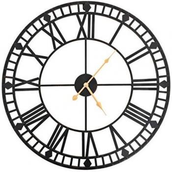vidaXL Reloj Pared Vintage Retro Esqueleto Metal Números Romanos Antiguo 60 cm