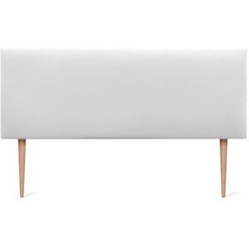 Cabecero Tapizado de Polipiel o Tela AQUALINE Liso Blanco con Patas (150x105cm) para Camas 150/160 cm
