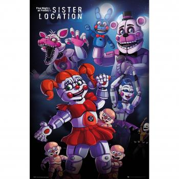 Grupo Erik Editores Five Nights At Freddys Sister Location Group Poster, Madera, Varios, 65 x 3.5 x 3.5 cm