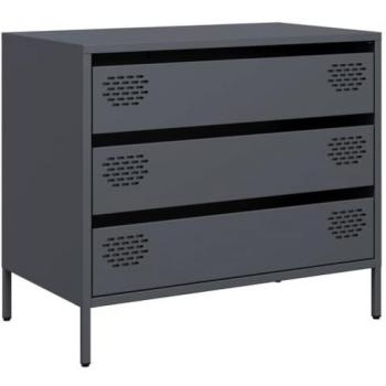 Aparador de acero laminado en frío antracita 68x39x58,5 cm, Armario de almacenaje, Mueble aparador, Mueble de almacenaje de Cocina, bufé
