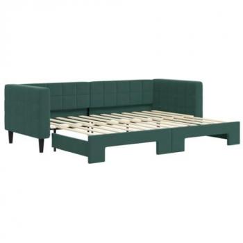 Sofá cama nido de terciopelo verde oscuro 80x200 cm
