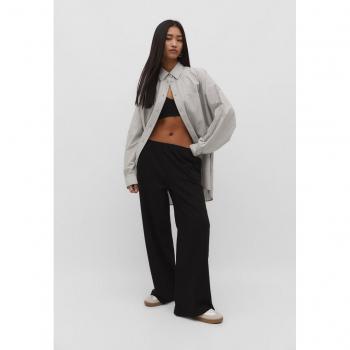 Stradivarius Black Wide-Leg Trousers Size L
