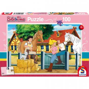 Puzzle Infantil Bibi & Tina - 100 Piezas Auf dem Martinshof Schmidt Spiele