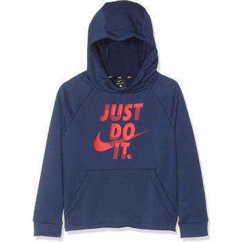 NIKE B Nk Dry GFX Po Hoodie Sudadera, Niños, Midnight Navy/University Red, S